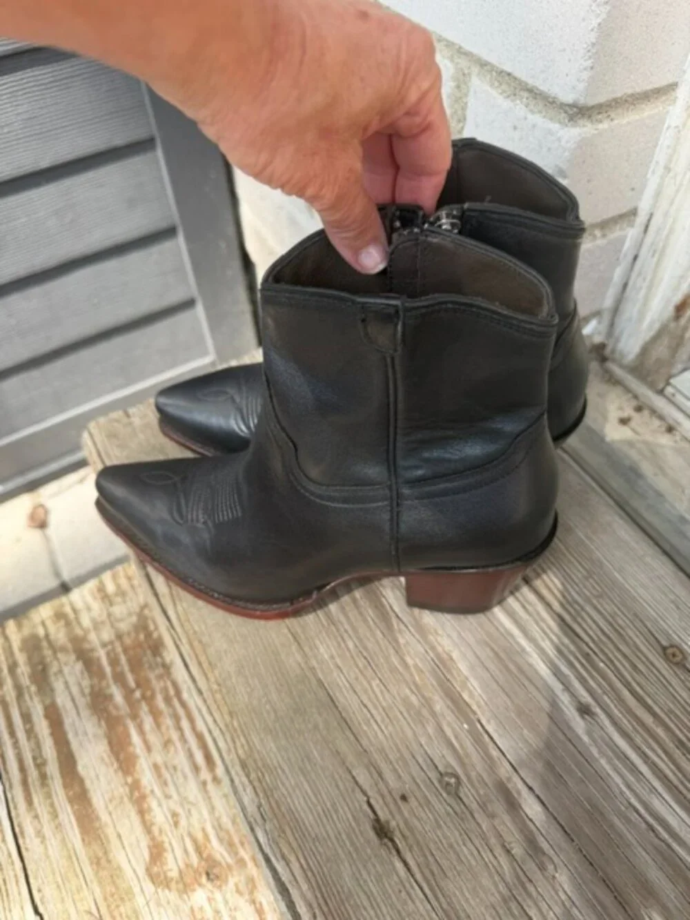 Tecovas Daisy Black Leather Ankle Boot 7